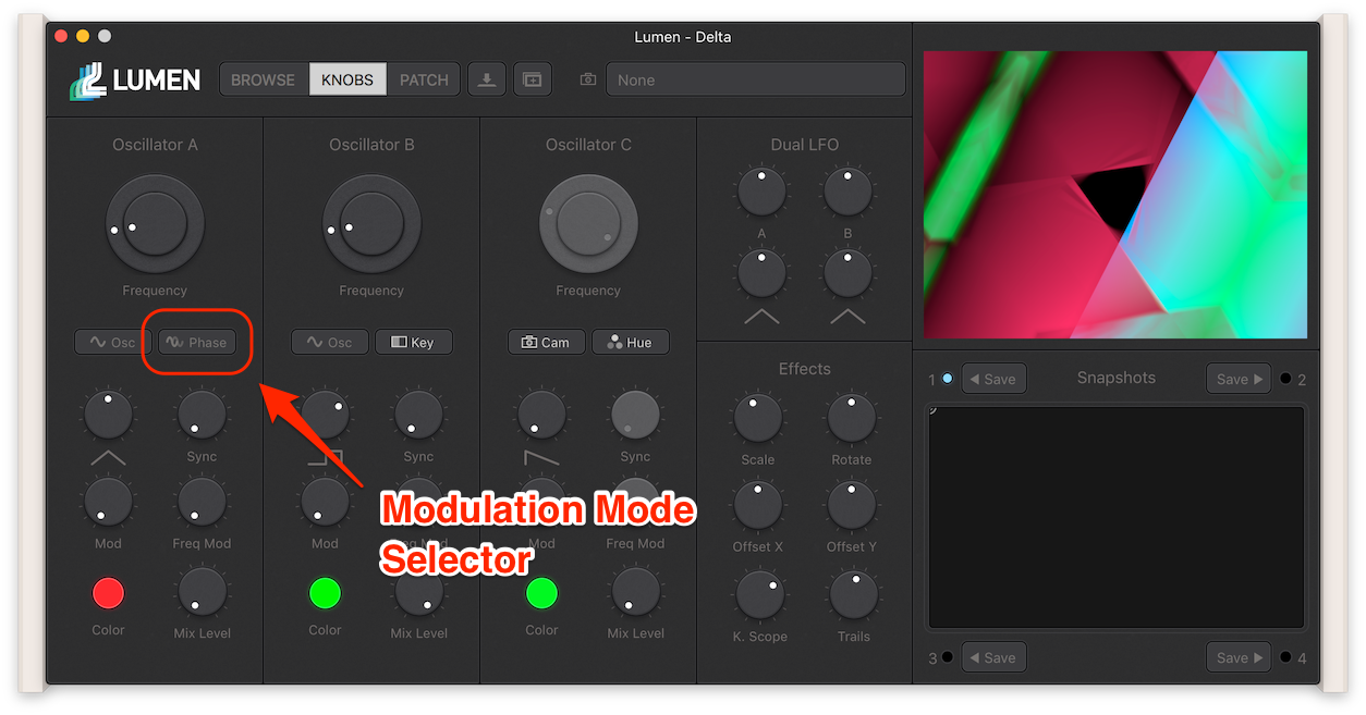 Modulation Mode Selector screenshot