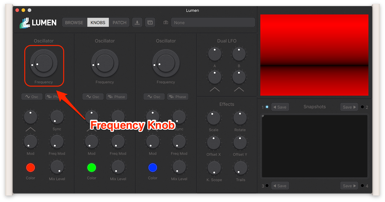 Frequency Knob Screenshot