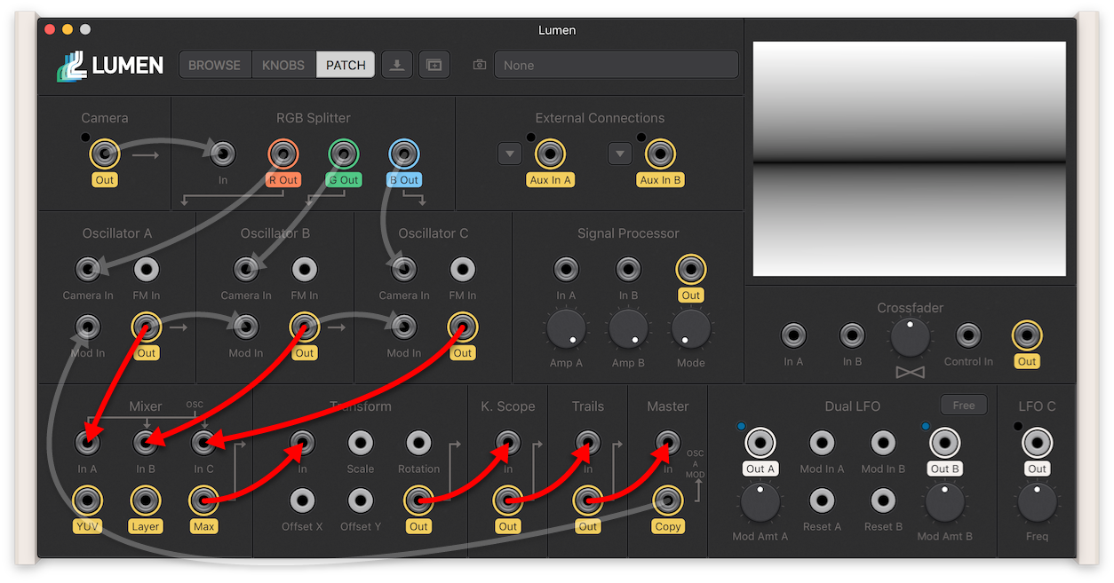 Patch Panel Screenshot Showing Camera Normals