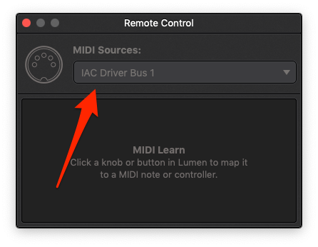 Screenshot of MIDI Source Picker